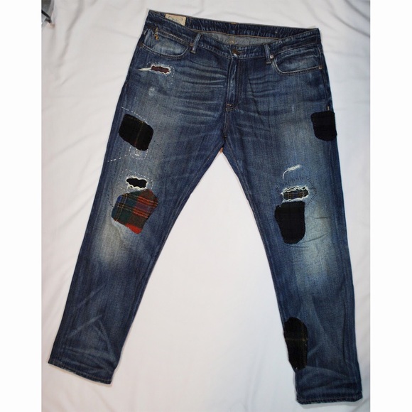 Ralph Lauren Denim - Ralph Lauren Slim Fit BF Distressed Patch Jeans